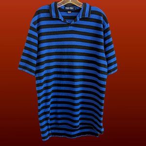 Ralph Lauren/Polo Golf - Blue and Black Striped Cotton/Linen Shirt - Large